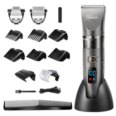 HATTEKER Haarschneider Herren Profi Bartschneider Haartrimmer Schwarz 3 in 1