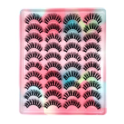 20 Paar 3D Echthaar Wimpern 100% Mink Lashes Fake False Faux Eyelashes HL08