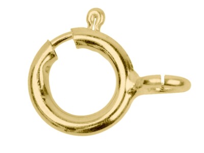 9Ct Gelbgold Offene Bolt-Feder-Ringverschluss Schmuckreparatur 5Mm - 8Mm