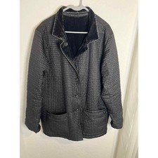 Drizzle Women's Reversible Jacket Size 1x Button Up Casual Quilted