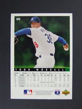 Todd Worrell 1993 Upper Deck Missing Hologram Error Los Angeles Dodgers