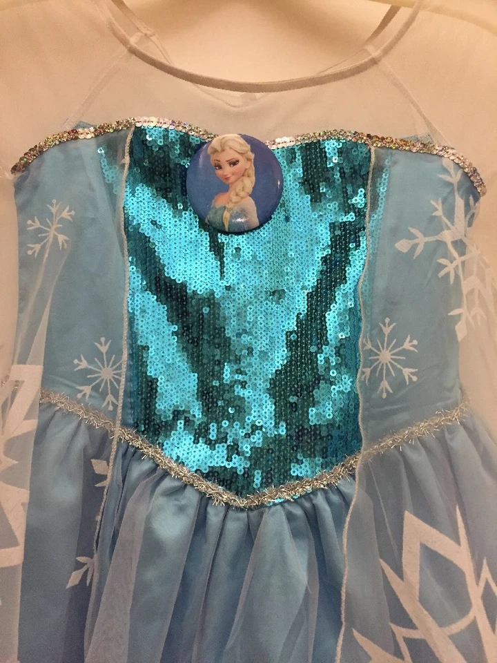 DELUXE Frozen Elsa PRINCESA DISFRAZ VESTIDO AZUL BLANCO LENTEJUELAS CAPA NIÑOS 8 Foto 2 de 4
