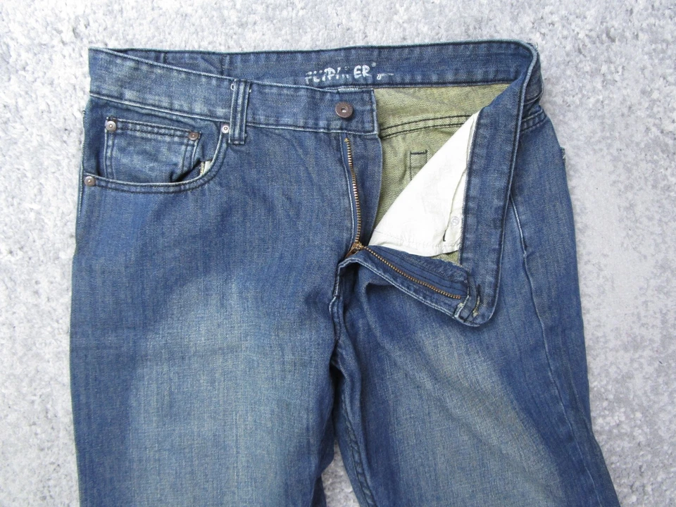 Fly Paper Denim Jeans Mens 36x30 Actual Blue Straight Leg Pocket Embroidered - Image 3 of 4