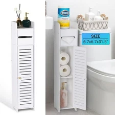 Toilet Paper Holder Stand for Bathroom Storage Cabinet Small Bathroom Organizer