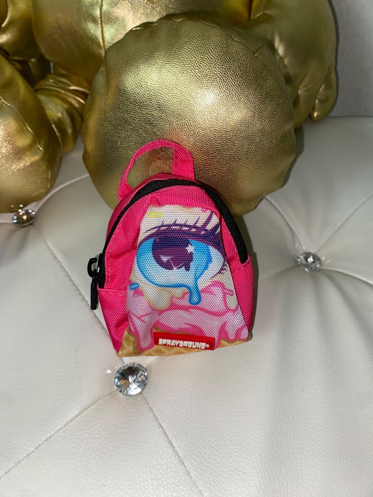 Sprayground Backpack Mini Bookbag Keychain Pink Eye… Gem