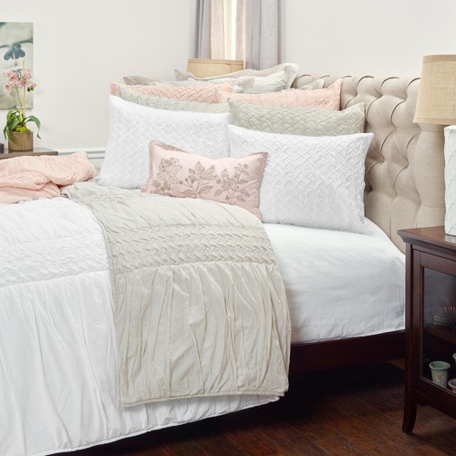 Pink Twin 100% Cotton 300 Thread Count Machine Washable Down Alternative Comf... - 第 9/10 張圖片