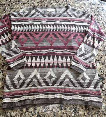 Ralph Lauren Denim Supply Cotton Navajo Print Sweater Brown