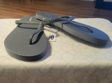 Women's OLD NAVY Gray T-Strap Thong Flip Flops Sandals Thong Shoes NWT Sz. 9/L