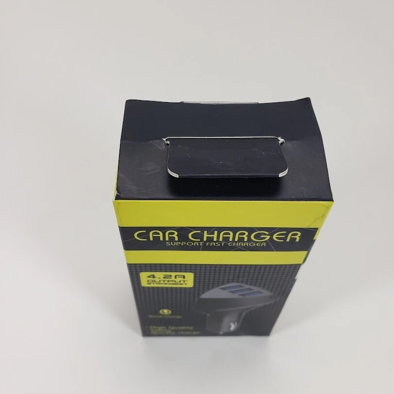 Adaptador Cargador Coche Rápido USB-A 3 Puertos para iPhone Samsung Android Teléfono Celular/Pestaña Foto 3 de 4