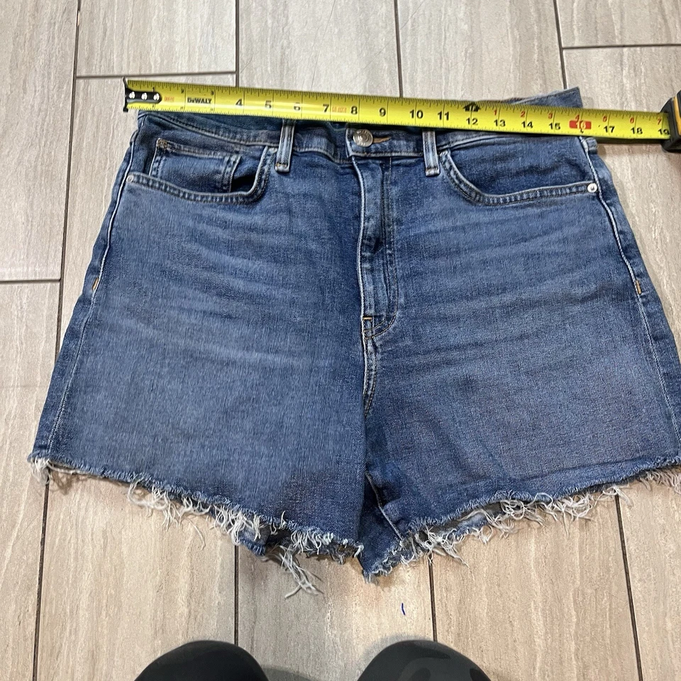 HUDSON Blue Medium Wash Devon High Rise Biker Jean Short Size 30 Womens  - Image 3 of 4