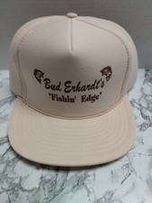 Vintage Bud Erhardts Fishing Edge Snap Back Hat,New Old Stock Rare  
