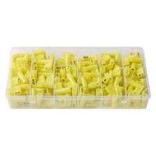 240PCS Yellow Female Right Angle Spade Flag Terminals 12-10 AWG Wire Connectors