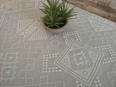 Rich Round Tablecloth Diameter 150cm Hand Net Embroidery