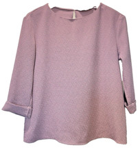 Other Stories 3/4 Roll Sleeve Light Purple Heathered Blouse Shirt US 4