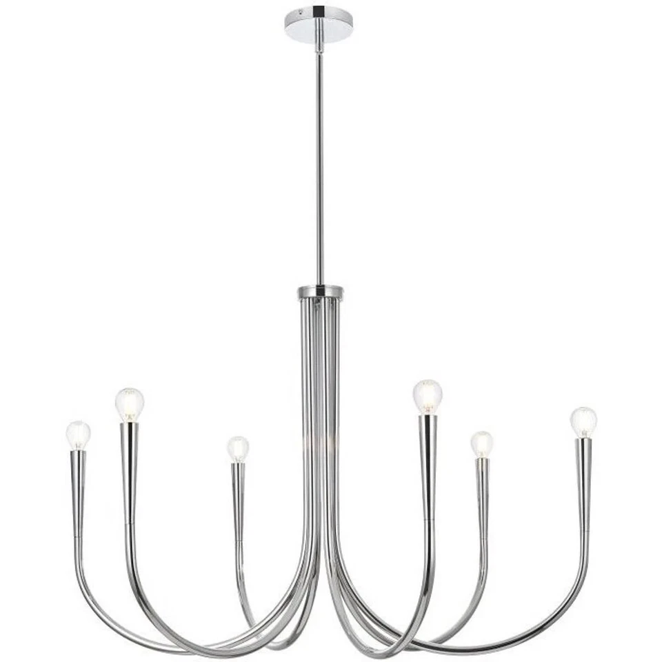 Lámpara de Techo 6 Lámparas Granja Cromo Vestíbulo Salón Comedor 36" Foto 3 de 4