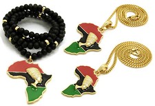 Egypt Nefertiti in Africa Map Pendant 24",30" Various Chain Hip Hop Necklace