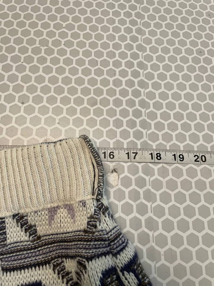 Vintage Women Jogger Sweatpants Medium Black Geometric Wool Blend Pull On Nordic - Image 4 of 4