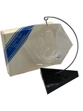 Acrylic Nativity Ornament on Stand with box Crystal Clear Noel Harmony 3 Piece