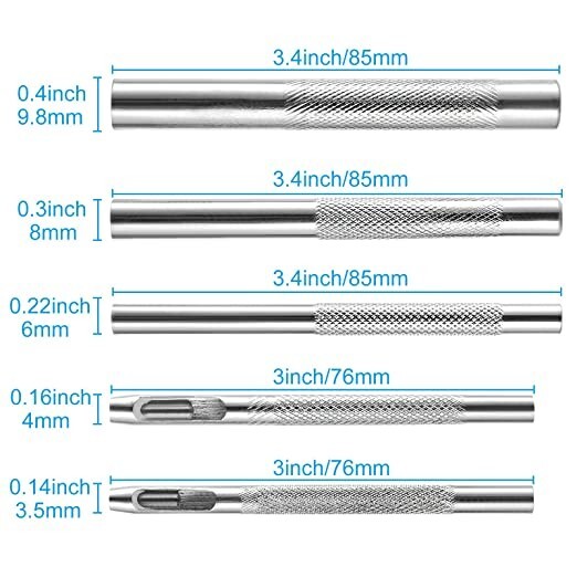 7 PCS Rivets Leather Tools Leather Different Shape Stamp Punch Set ...
