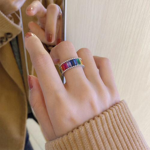 Women Cut Rings Rainbow Cut Rings Cz Rings