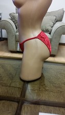 Satin String Bikini Panties, Ravishing Red, Size 7, EGO, Compare to Joe Boxer