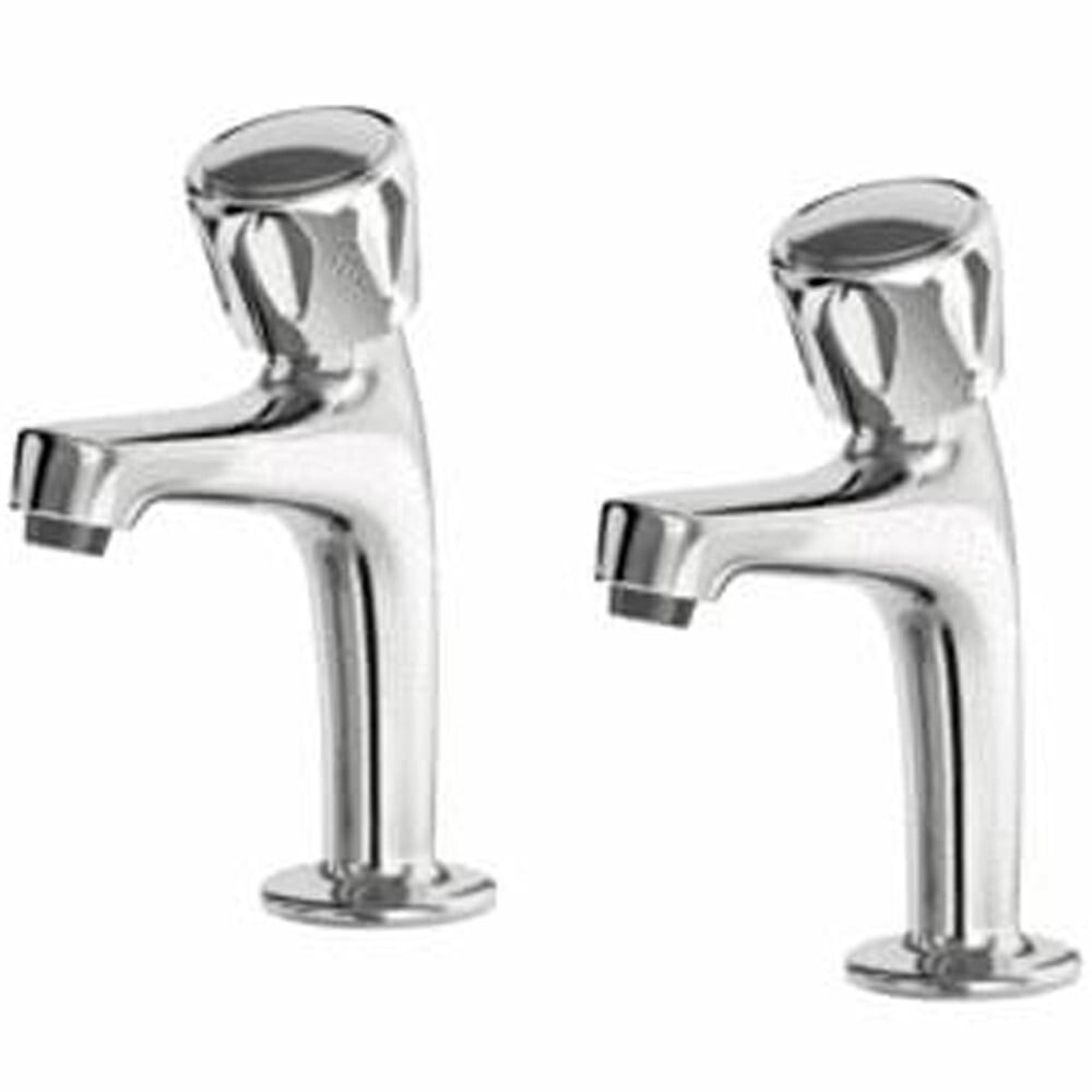 Carron Phoenix 115.0281.852 Modulo Cross Handle Chrome Pillar Kitchen Tap Set