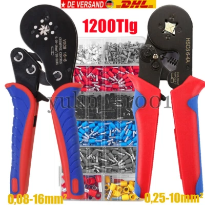 MARKENLOS Crimpzange Aderendhülsen Set 1200Tlg 0,25 0,08-16mm² Aderendhülsenzange Zangen