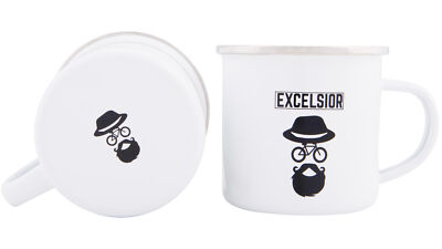 08199838 Excelsior Becher 250 ml Kaffeebecher Emaille Kaffeepot mit Chromrand