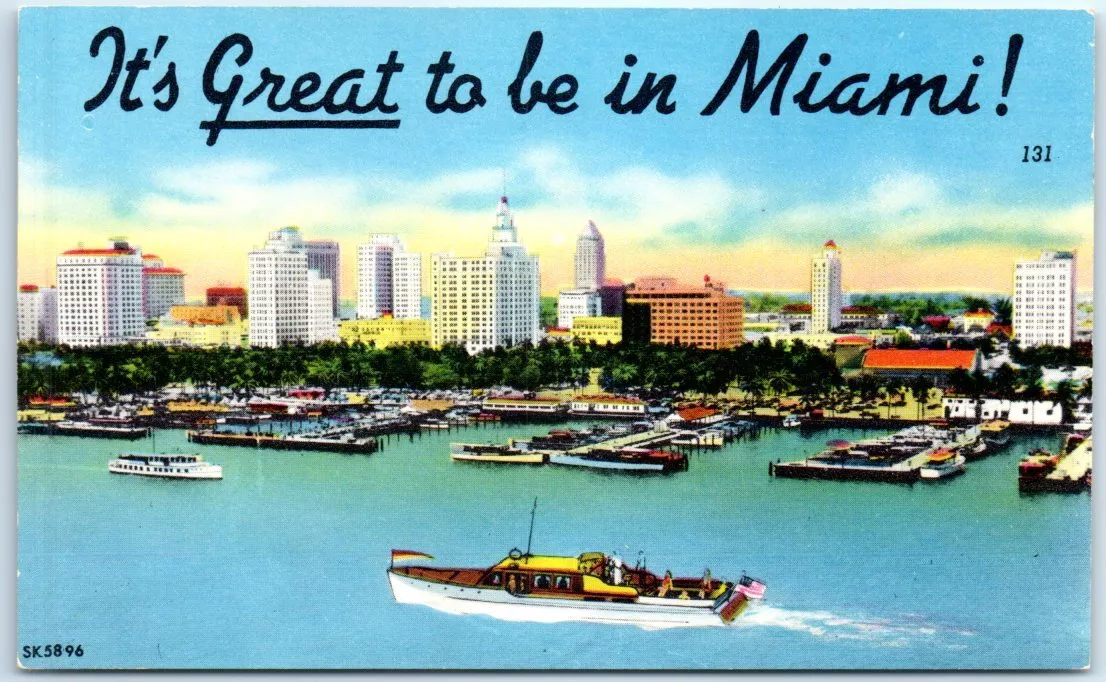 Postcard - It's Great to be in Miami! - Miami, Florida