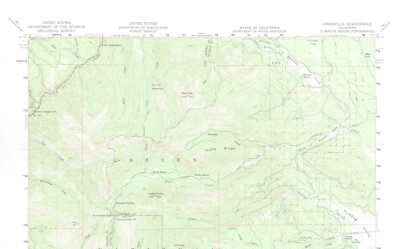 Jonesville Quadrangle California 1958 Topo Map USGS 15 Minute Topographic
