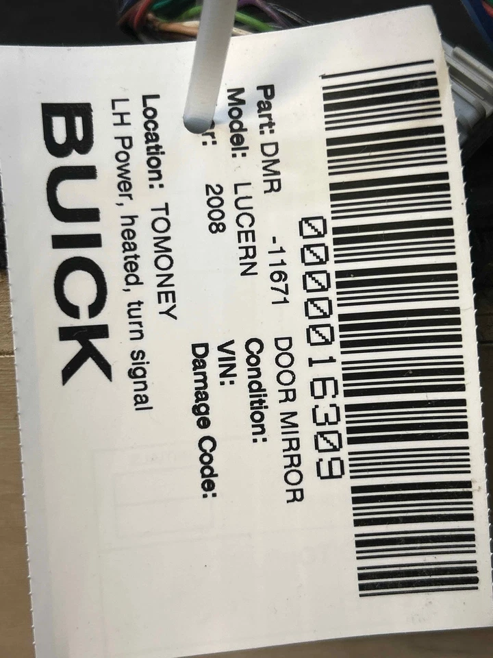 Fits 2006-08 buick lucerne left door mirror (white) oem:25822563 - Изображение 4 из 4