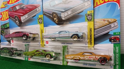 Hot Wheels Slammed Layin’ Lowrider Hot Rods Lot Of 5 Reverse Rake Chevy Impala - Picture 2 of 12