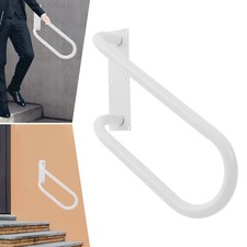 1-3 Steps Wall-mounted Handrail U-shape Safety Handle Grab Bars Right Side White