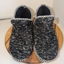 MUL LUK WOMENS SLIPPERS, Black  White Size L 9-10 . VGC