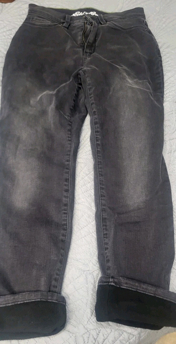 Eddie bauer women's  Linned jeans Slim Streach P Size 6 image 4