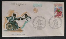 Enveloppe Premier Jour Timbre Jeux Mondiaux Handi N° 1649 Obli St Étienne 1970