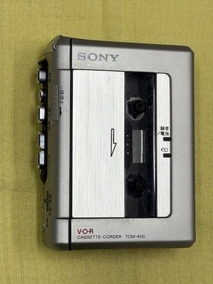 Mint!! SONY TCM-450 WALKMAN Cassette Tape Recorder Player Portable Silver Tested
