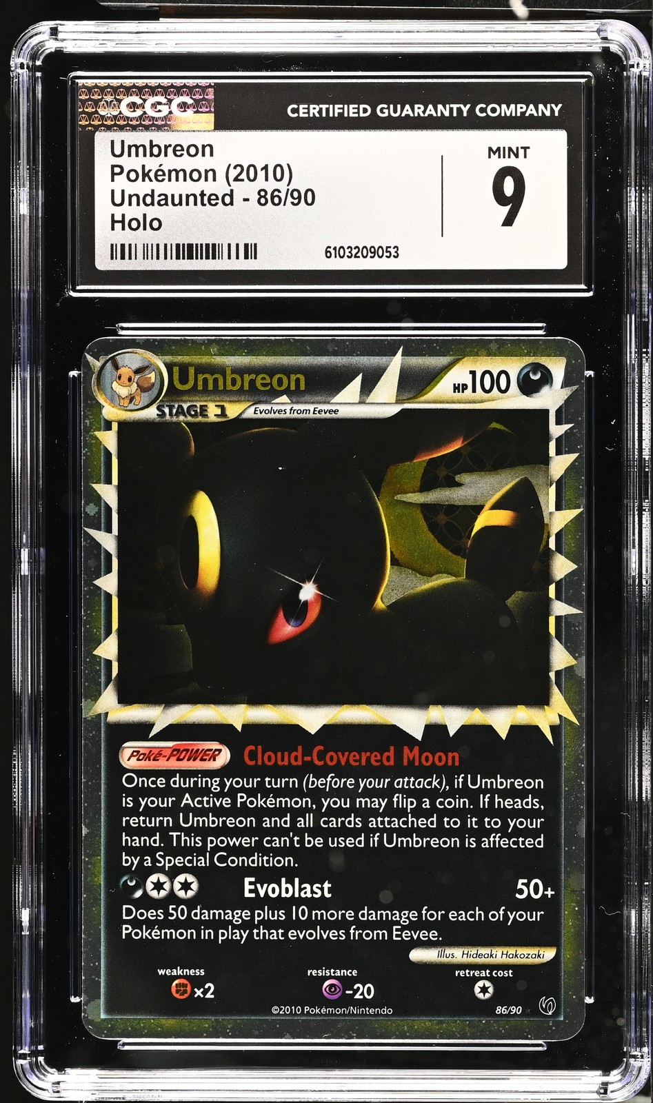 CGC 9 Umbreon 86/90 Holo Undaunted Pokémon Card