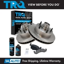 TRQ Front Metallic Brake Pad Kit & Rotor Kit w/Chemicals