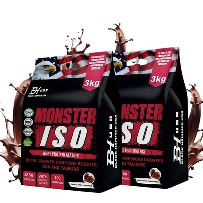 2PACK- Monester Iso Whey PROTEIN 6KG - Muskelaufbau Chocolate | Black Hammer USA