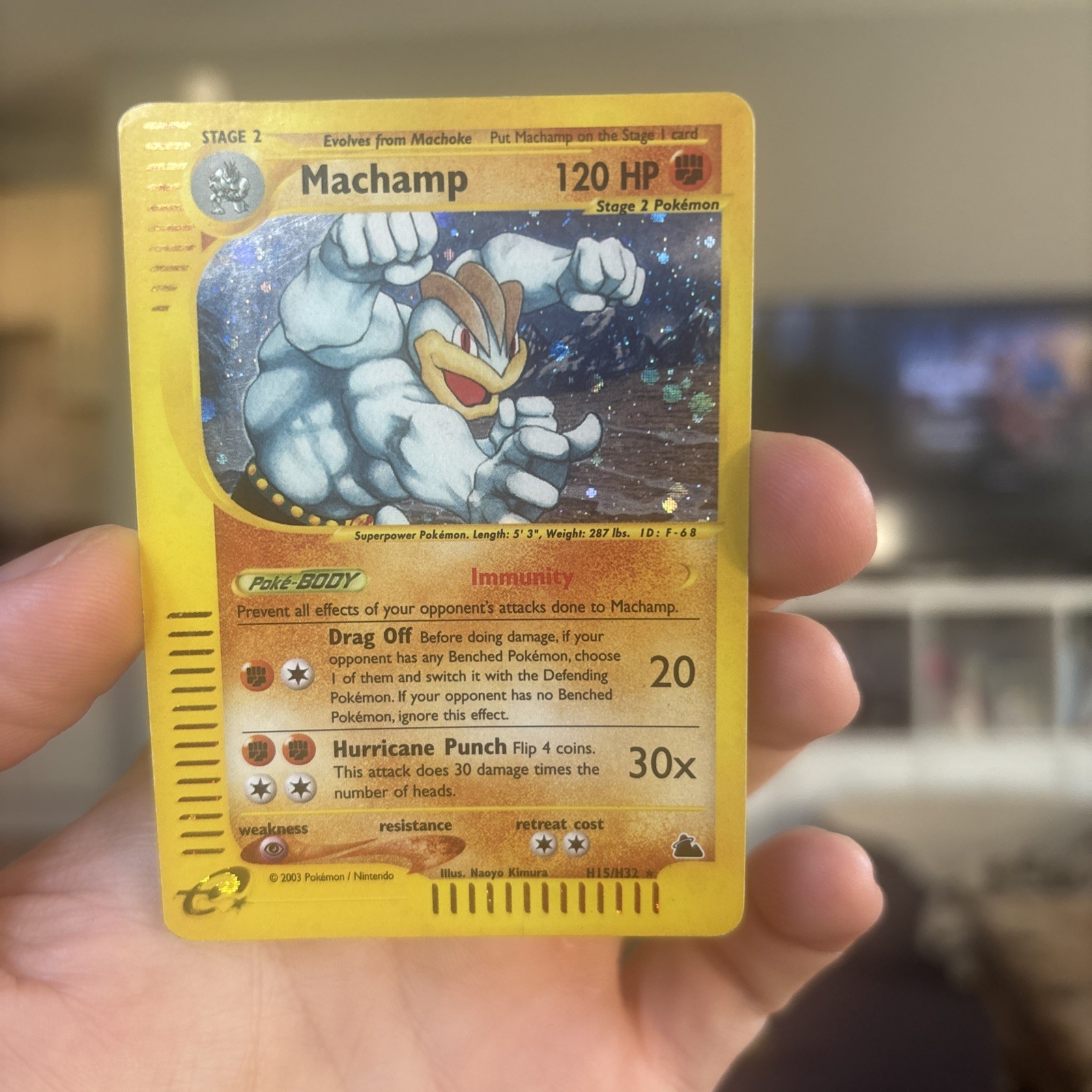 Pokémon TCG Machamp H15/H32 Skyridge Holo Rare 2003 Vintage LP