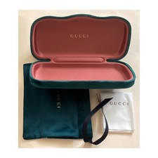 New GUCCI Green Velvet Hard Clamshell Eyeglass Sunglasses Case