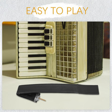 Adjustable Accordion Bass Strap Left Hand Pu Leather Belt 80 to 96 Musical Black