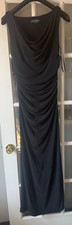 Ralph Lauren Ruched Black Maxi Dress, L'opera, Size 12