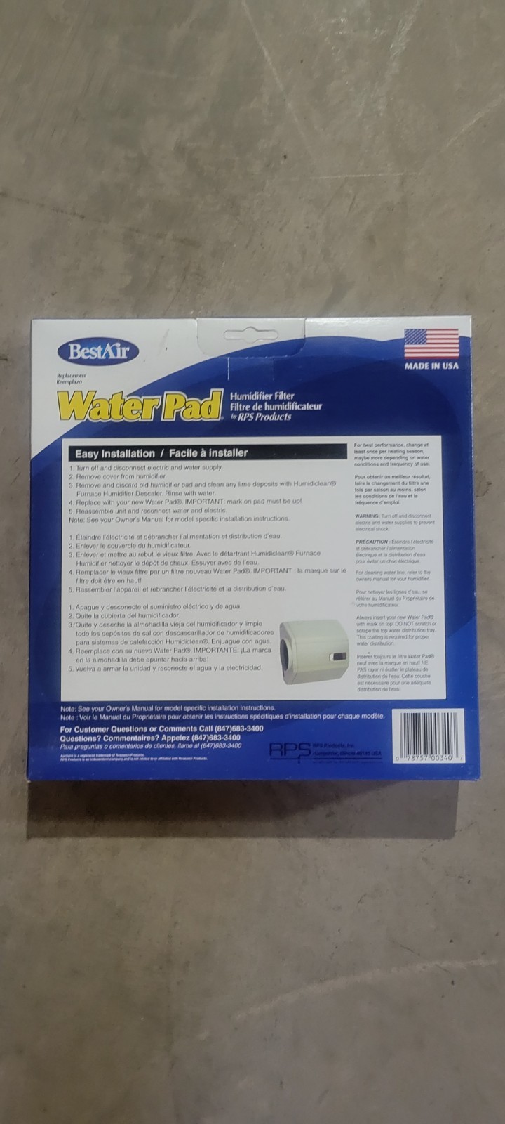 Best Air Water Pad Humidifier Filter #A10 Made In USA