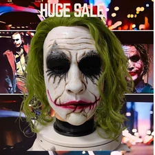 the Joker Clown Mask Ledger Cosplay Halloween Mask The Dark Knight FullFace Mask