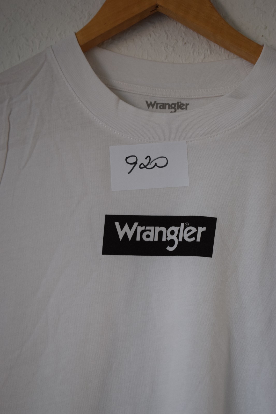 Wrangler Organic Cotton White Box Logo T-Shirt - Size S image 2