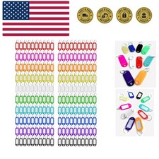 Key Tag Assorted Color Plastic Coded Key ID Label Tags Split Ring Keyring - w...