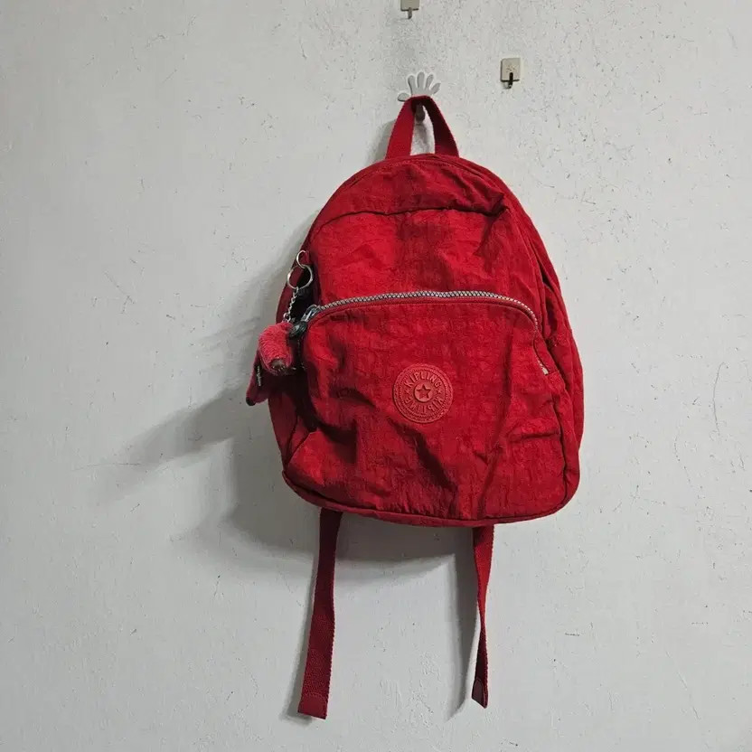Kipling Red Backpack with Keychain, Pre-Owned - image 1