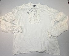 Pirate Dressing White Lace Up Pirate Cosplay Shirt XL Renaissance Costume